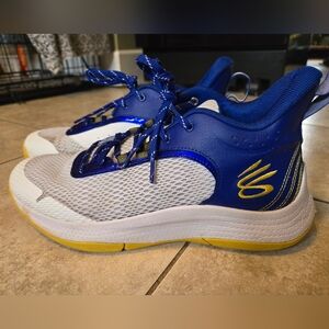 Under Armour Mens Blue and Yellow Sneakers